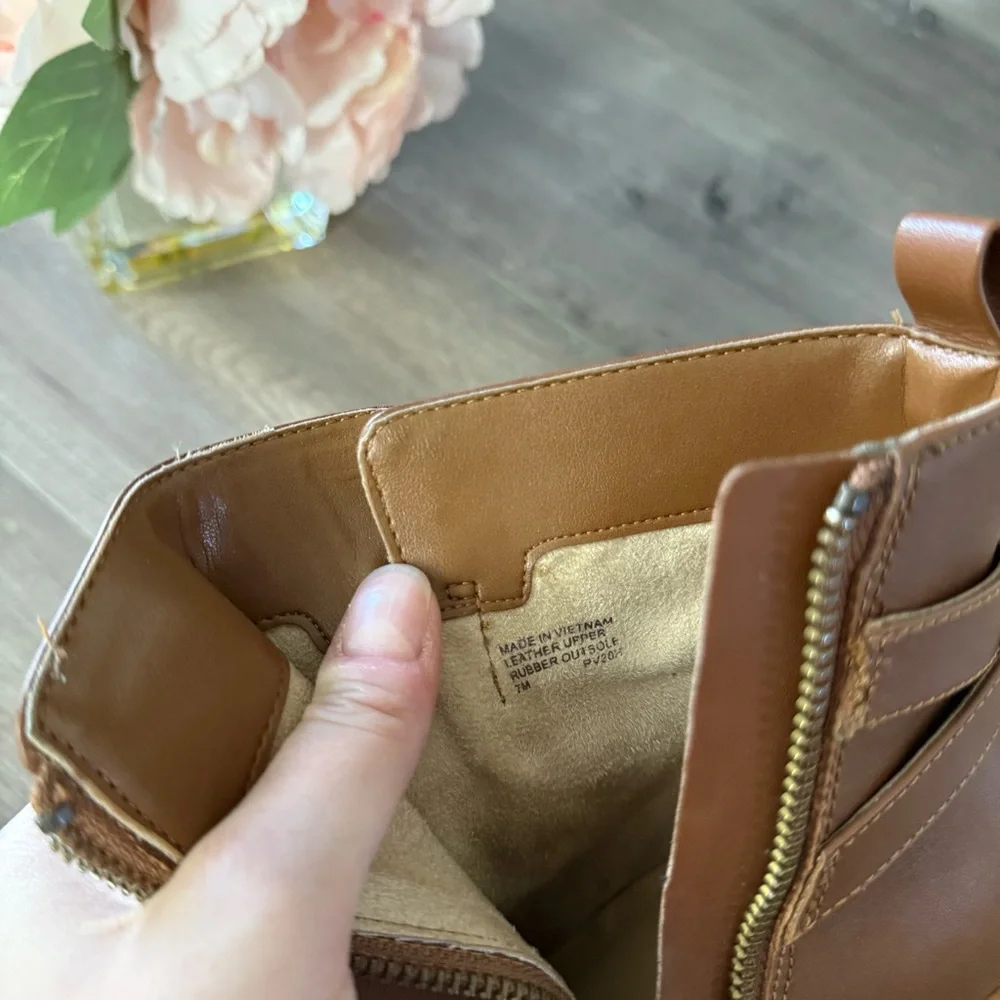 Michael Kors Cognac Leather Classic Heel Booties - Picture 9 of 9